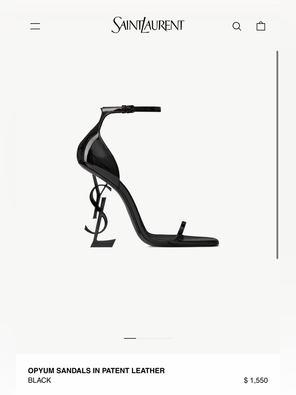 Saint Laurent Red Patent Opyum Sculptural-Heel Sandals - Picture 7 of 7